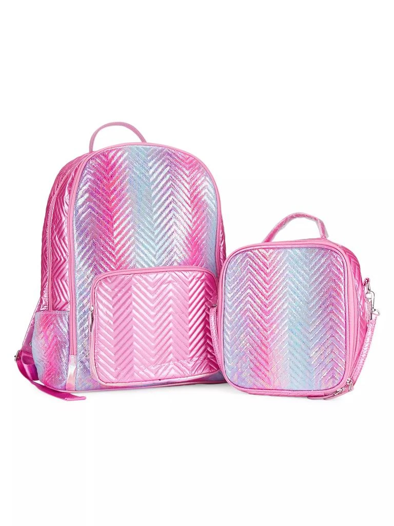 Bari Lynn Rainbow Chevron Backpack & Lunch Box Set 1