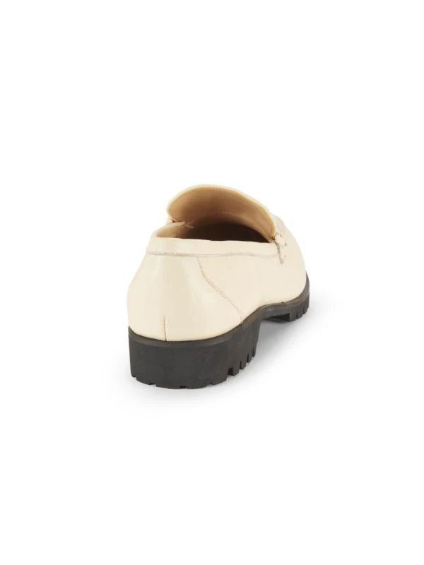 Saks Fifth Avenue Pixie Apron Toe Leather Loafers 3