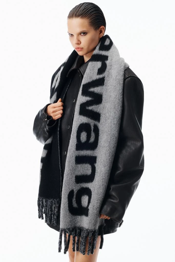 Alexander Wang Jacquard Logo Scarf in Alpaca-Wool Blend 3