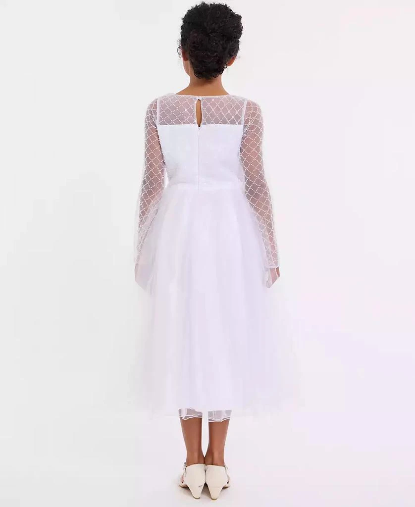 Bonnie Jean Big Girls Lattice Beading Communion Dress 3