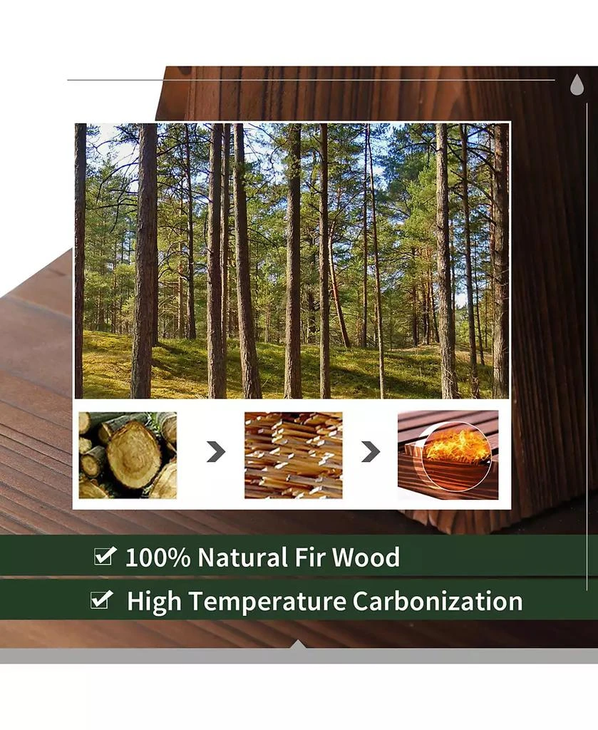 Outsunny 2 Tier Fountain Rustic Wood Barrel Water Fountain w/ Pump Garden Decor 3