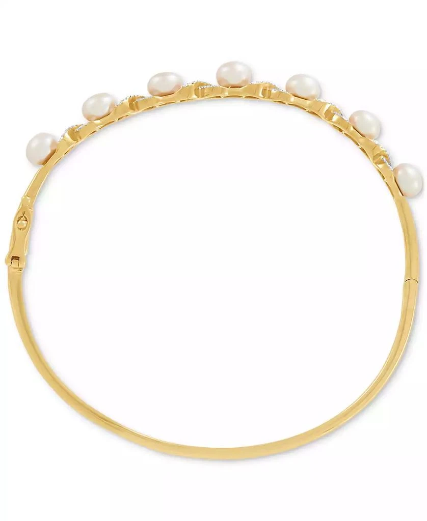 Honora Cultured Freshwater Pearl (5-1/2 - 6mm)
Diamond (1/4 ct. t.w.) XO Bangle Bracelet in 14k Gold-Plated Sterling Silver 3