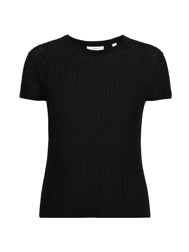 Vince Waffle Knit Short-Sleeve Sweater 1