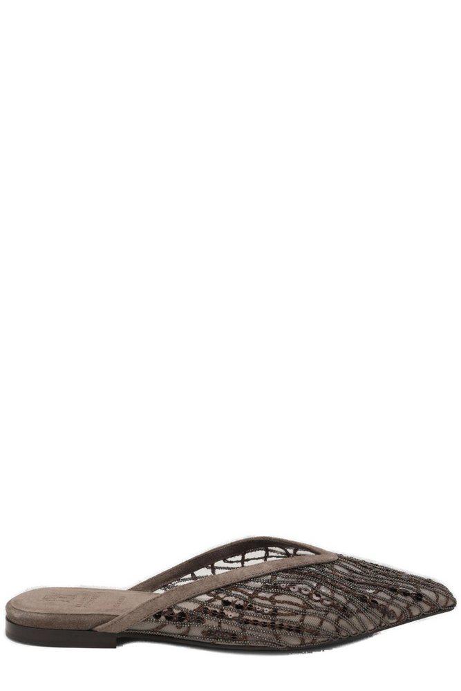 Brunello Cucinelli Brunello Cucinelli Glistening Abstract Embroidery Flats