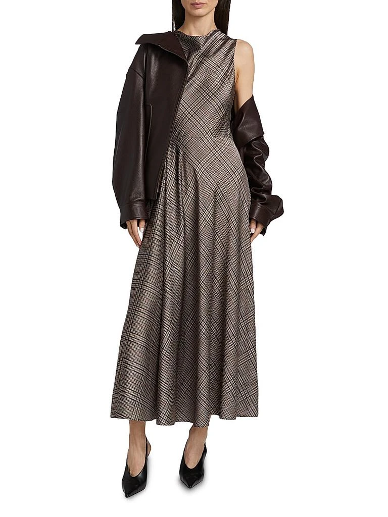 Vince Plaid Fit 
Flare Cowlneck Maxi Dress 3