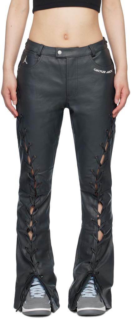 Jordan Black Travis Scott Edition Leather Pants