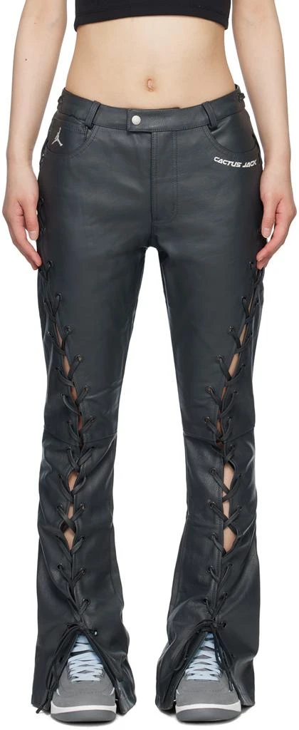 Jordan Black Travis Scott Edition Leather Pants 1