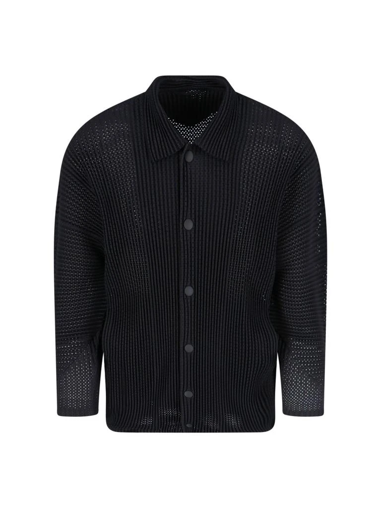 Homme Plissé Issey Miyake Homme Plissé Issey Miyake Long-Sleeved Mesh Shirt 1
