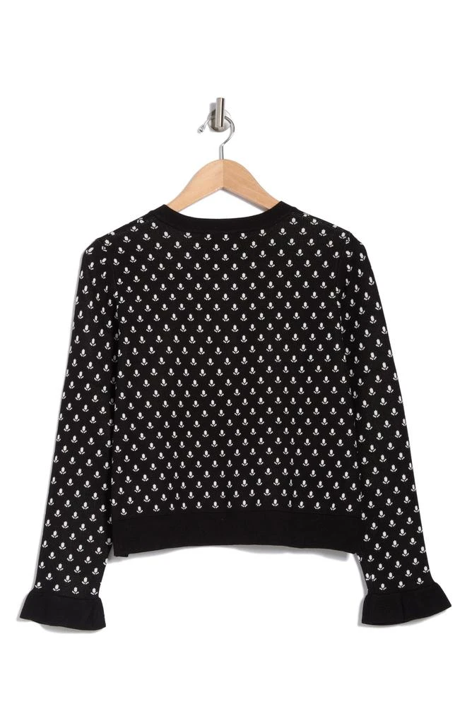 Adrianna Papell Floral Jacquard Pearly Button Front Cardigan 2