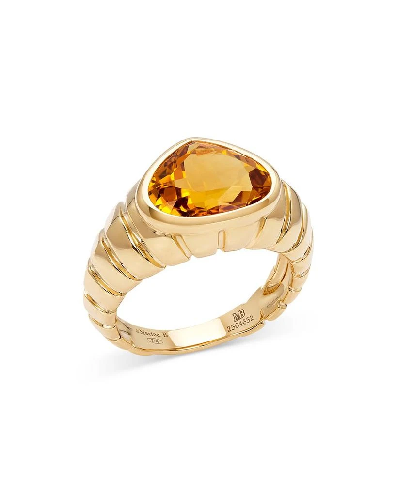 MARINA 18K Yellow Gold Timo Citrine Pear Statement Ring 1