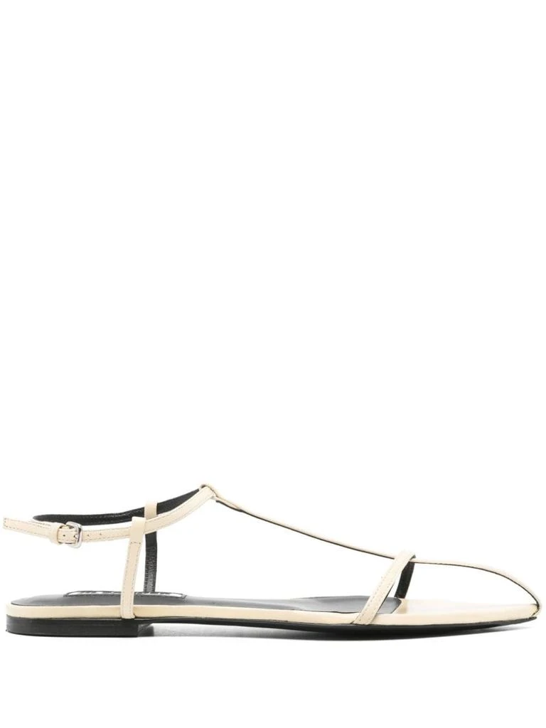 JIL SANDER FLAT LEATHER SANDALS 1