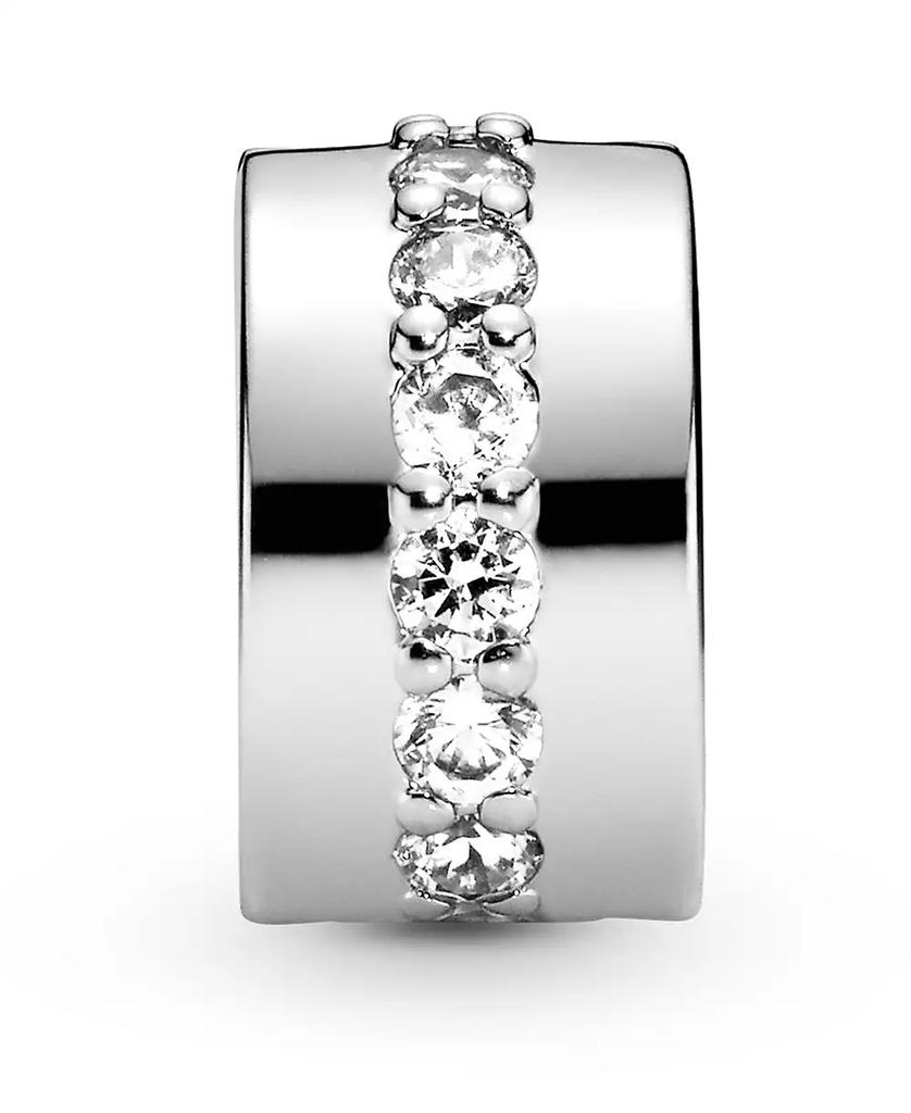 PANDORA Cubic Zirconia Clear Sparkling Row Clip Charm