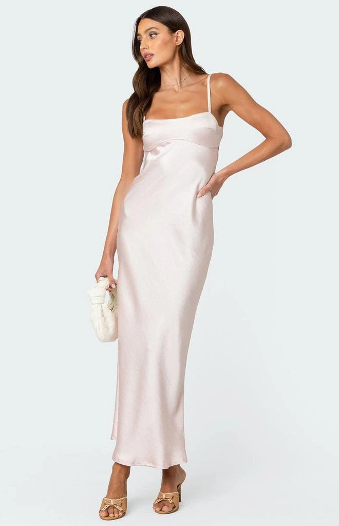 Edikted Vienna Open Back Satin Maxi Dress 2