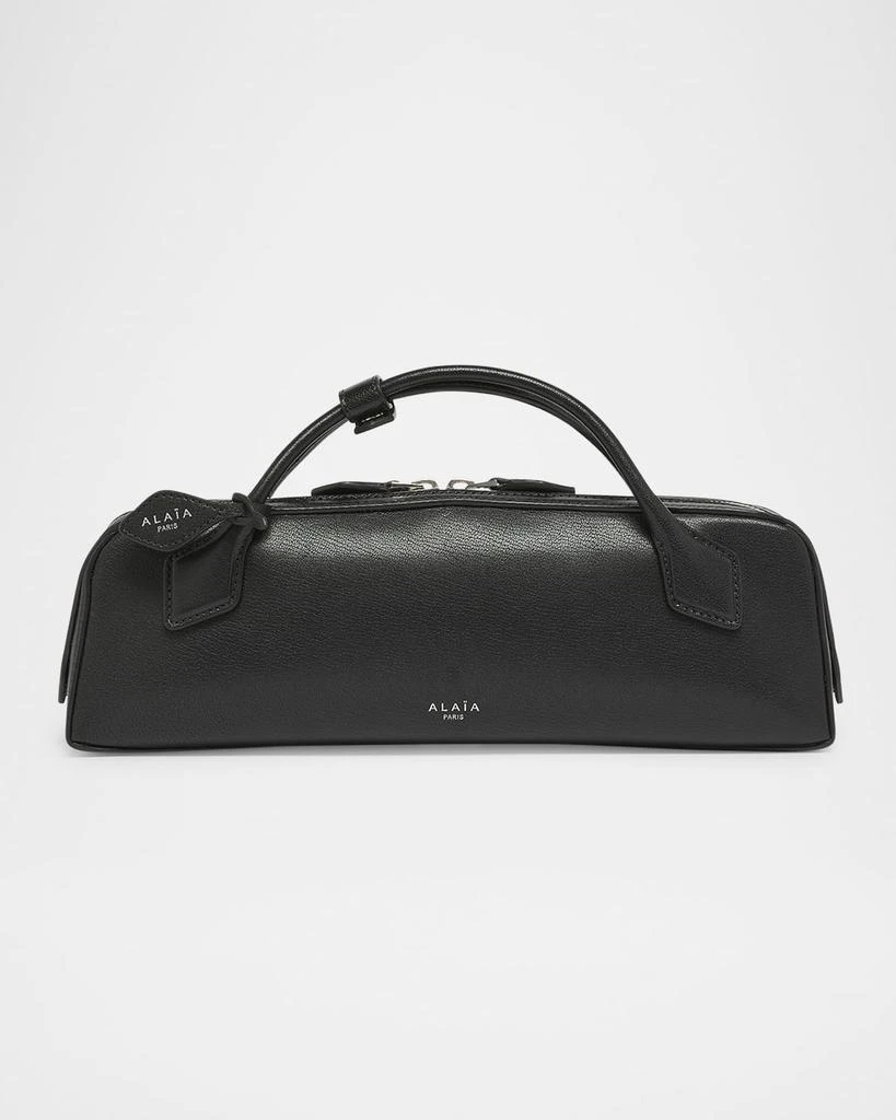 ALAIA Le Teckel Top-Handle Bag in Grained Leather 1