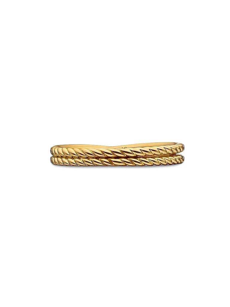 David Yurman DY Crossover Micro Pavé Band Ring in 18K Yellow Gold 6