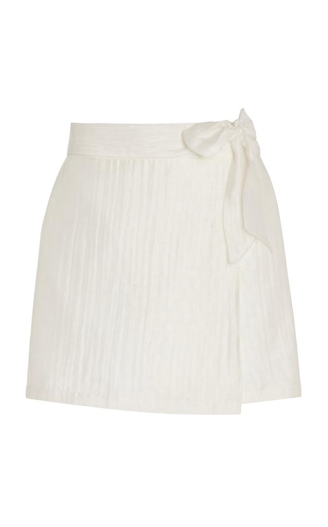 USISI SISTER USISI SISTER - Stephanie Linen-Blend Mini Wrap Skirt - White - L - Moda Operandi