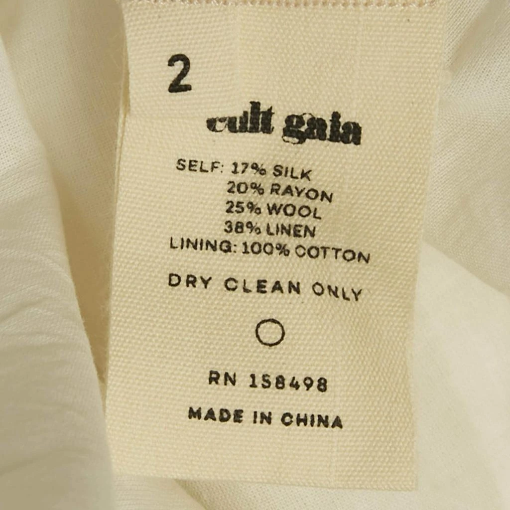 Cult Gaia Cult Gaia Off-White Linen Blend Off-Shoulder Muna Long Dress S 6