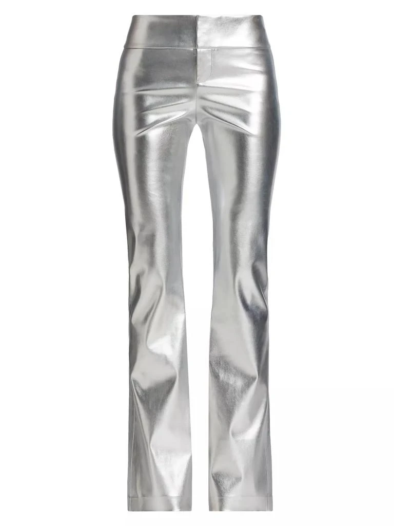 Alice + Olivia Olivia Metallic Faux Leather Boot-Cut Pants 1