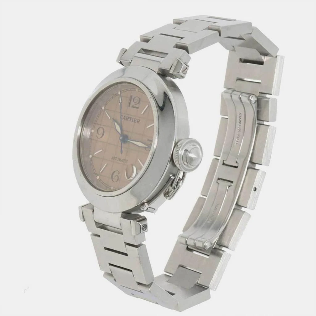 Cartier Cartier Pink Stainless Steel Pasha C de Cartier W31024M7 Automatic Men's Wristwatch 35 mm 2