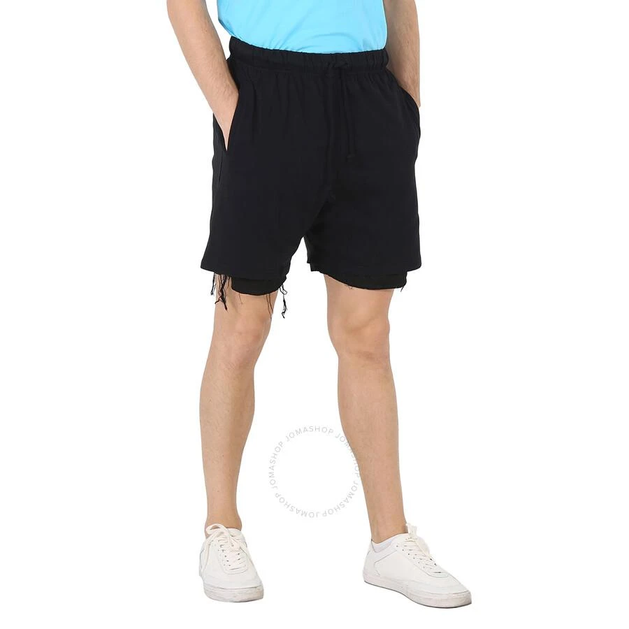 424 Men's Black Double Layer Cotton Shorts 3