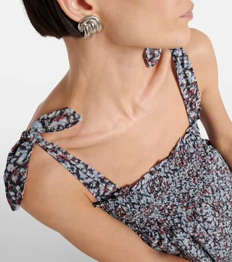 Ganni Floral tiered georgette minidress 4