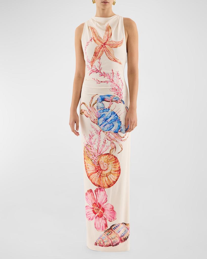 REBECCA VALLANCE By The Bay Graphic-Print Column Gown