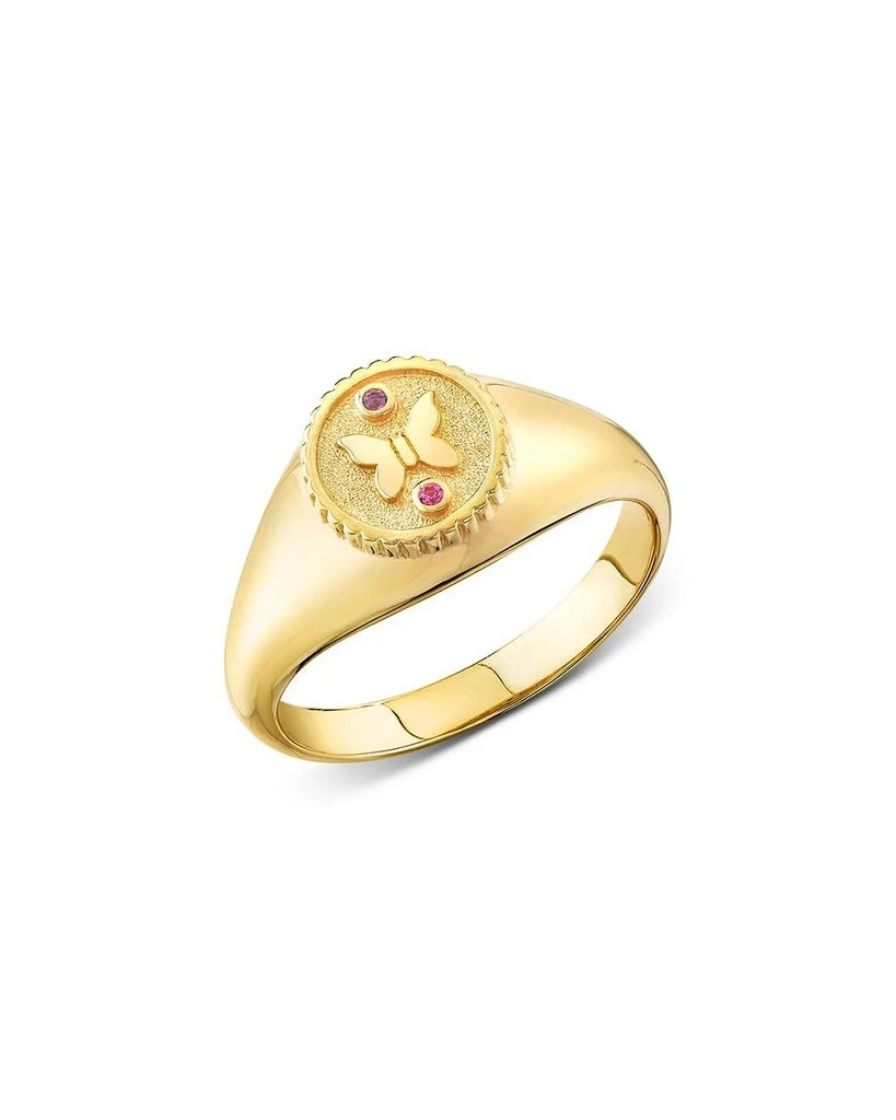 Sydney Evan Wicked x Sydney Evan 14K Yellow Gold Glinda Signet Ring 1