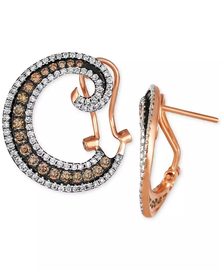Le Vian Chocolatier® Chocolate Diamond 
Vanilla Diamond Spiral Hoop Earrings (1-3/8 ct. t.w.) in 14k Rose Gold 2