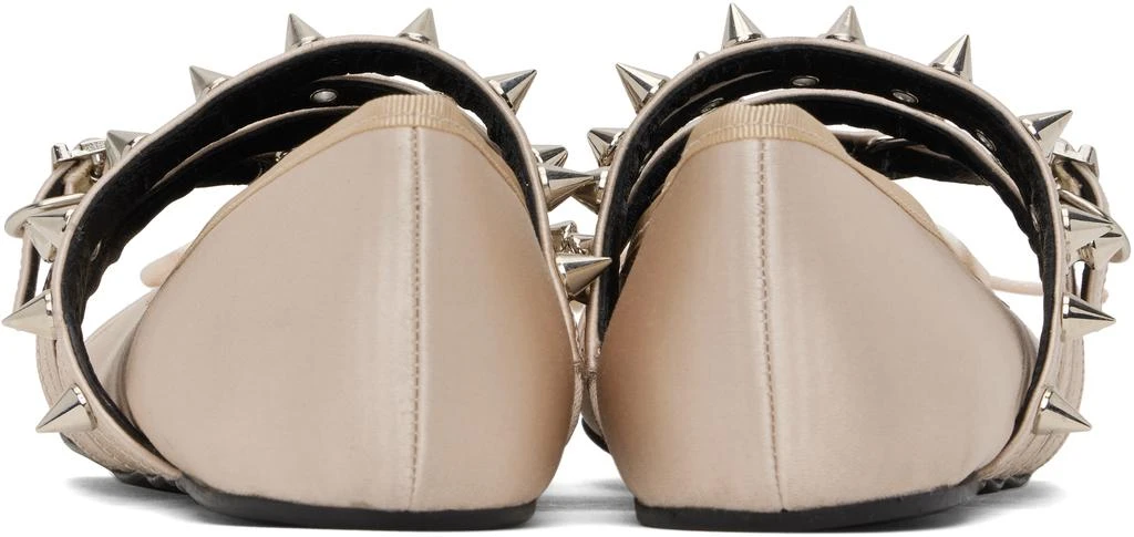 ABRA Beige Spike Ballerina Flats 2