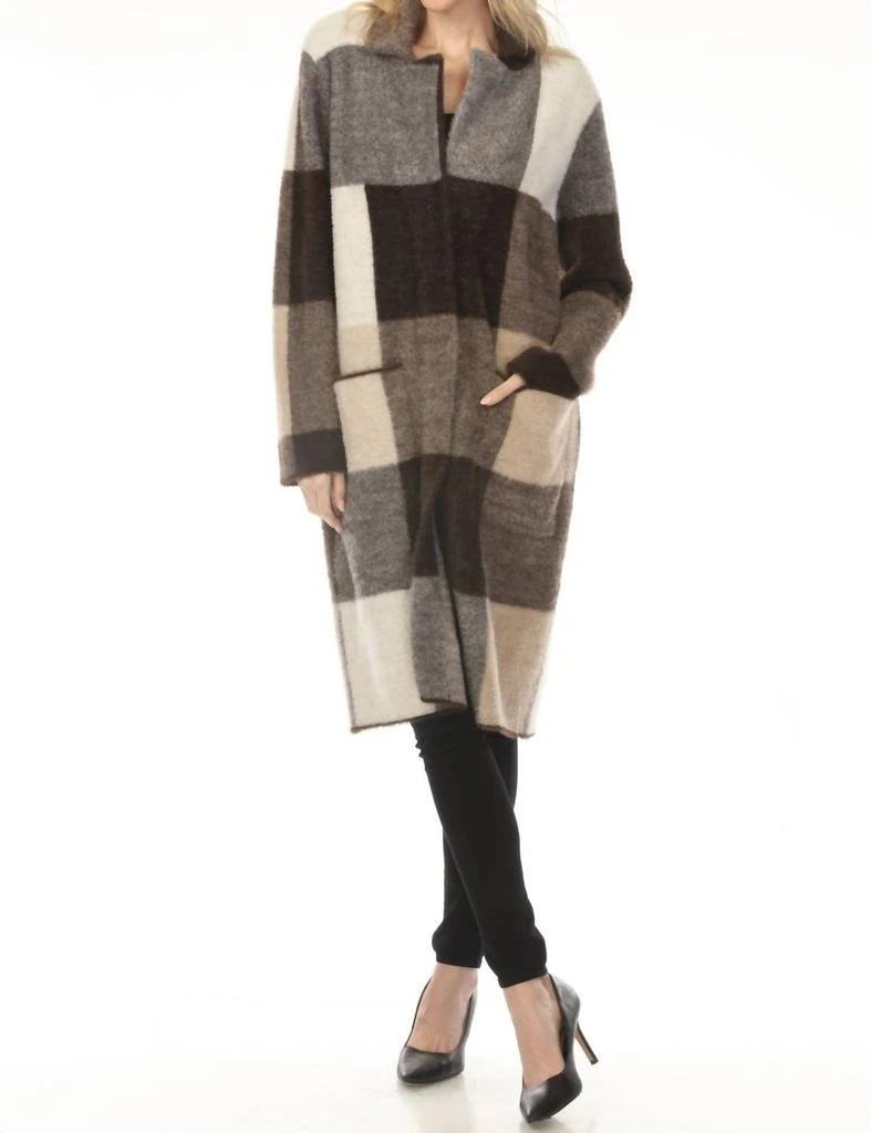 JOSEPH RIBKOFF Joseph Ribkoff - Checkered Feather Yarn Coat