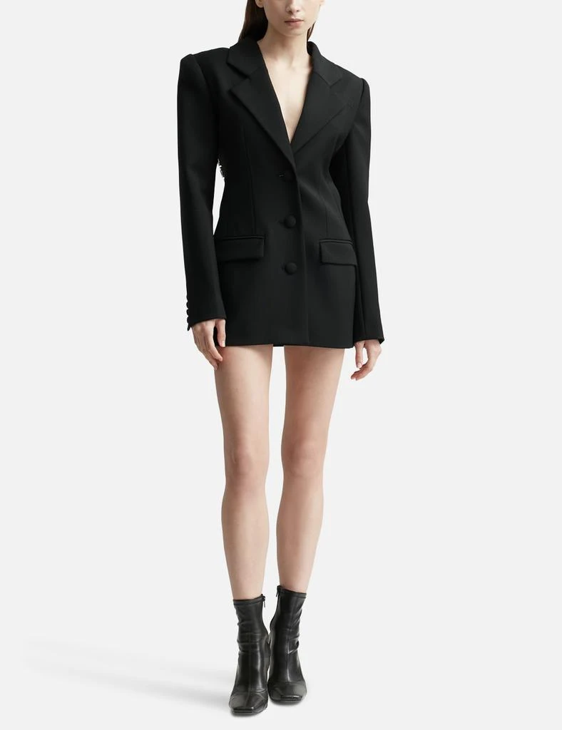 AREA Crystal Open Back Blazer Dress 4