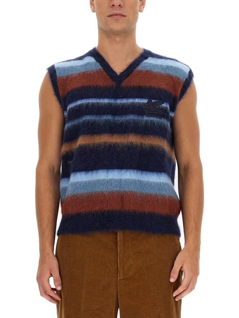 ETRO Etro Striped V-Neck Vest from Cettire