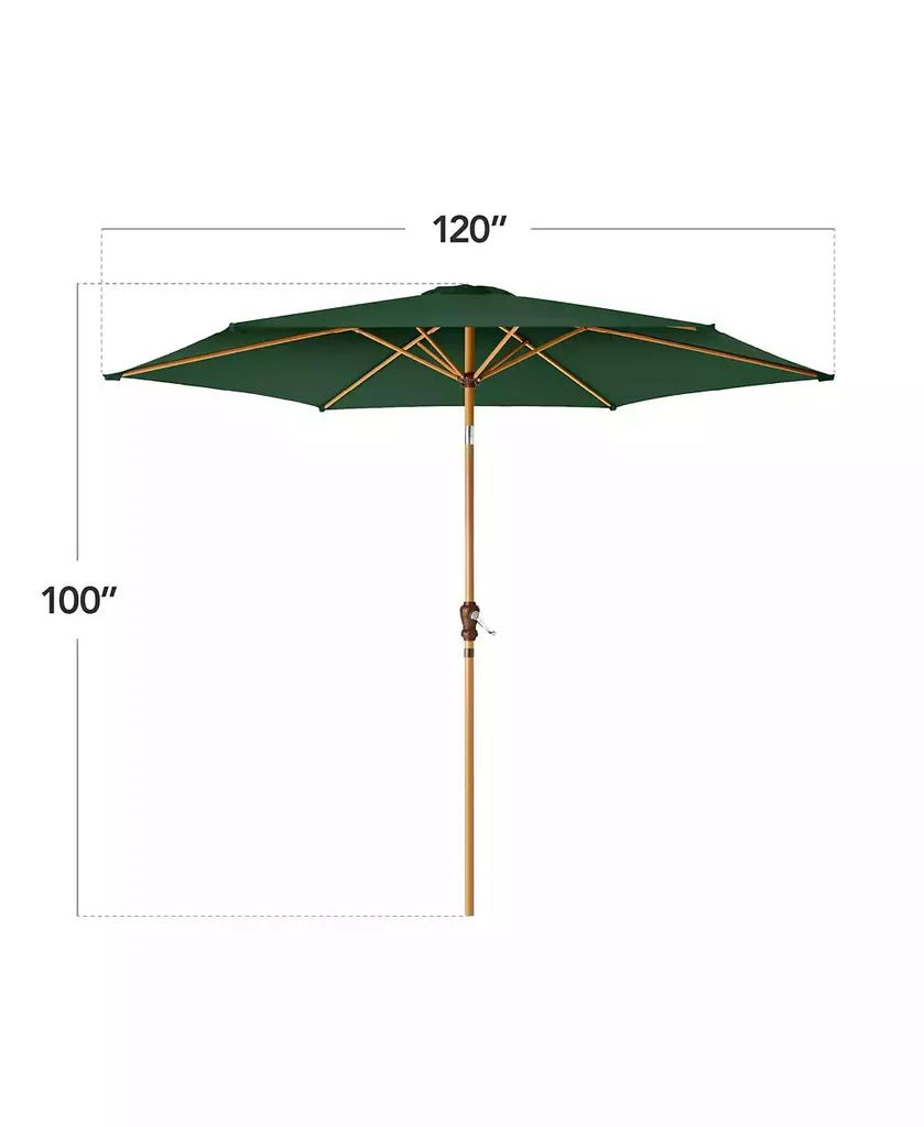 Best Choice Products 10ft Outdoor Woodgrain Pattern Steel Market Patio Umbrella w/ Crank, Tilt 2