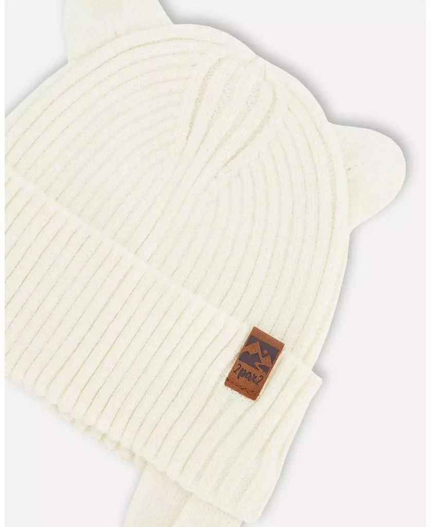 Deux par Deux Baby Unisex Baby Knit Hat Off White - Baby 3
