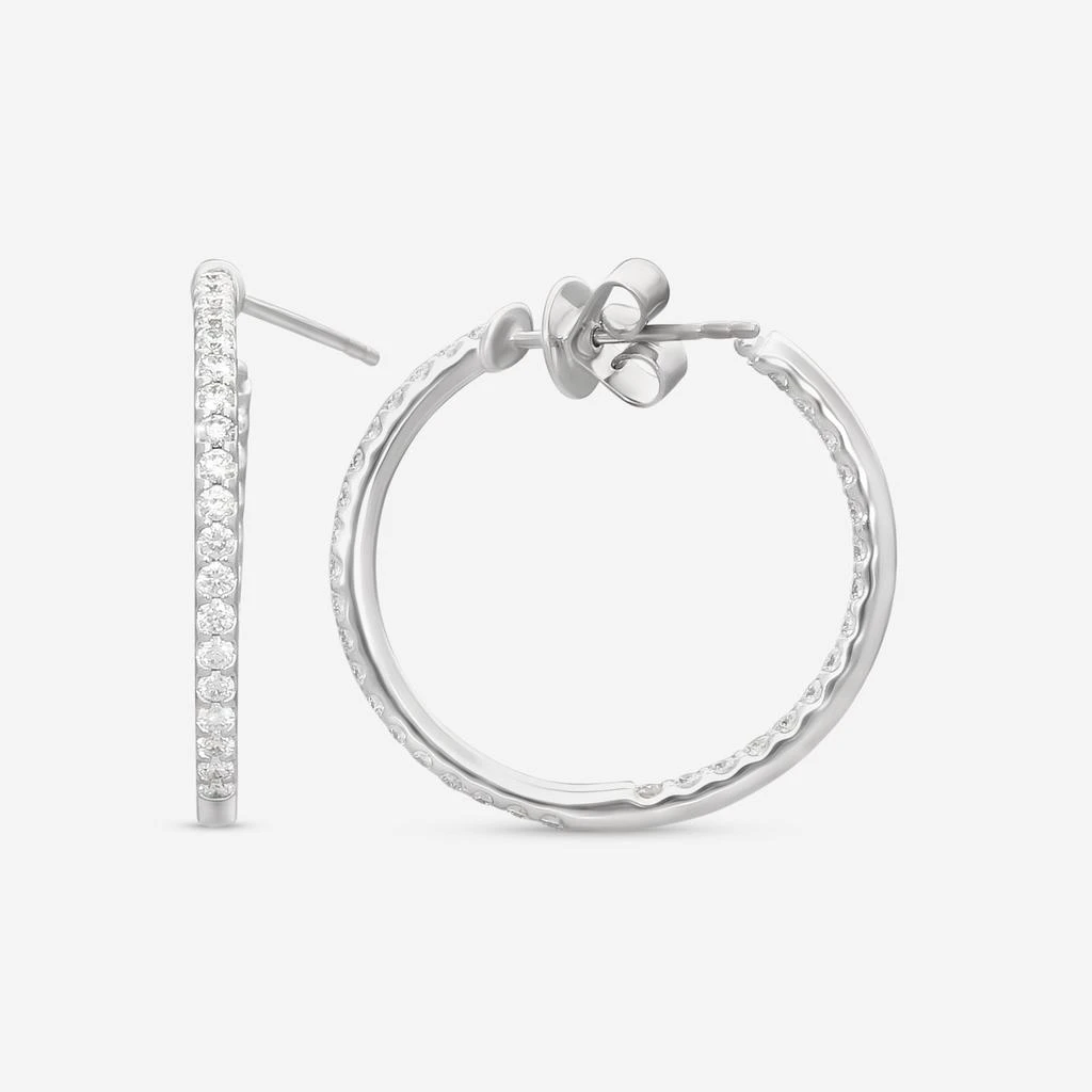 Mémoire Mémoire Odessa 18K White Gold Diamond Hoop Earrings CHHO330 3