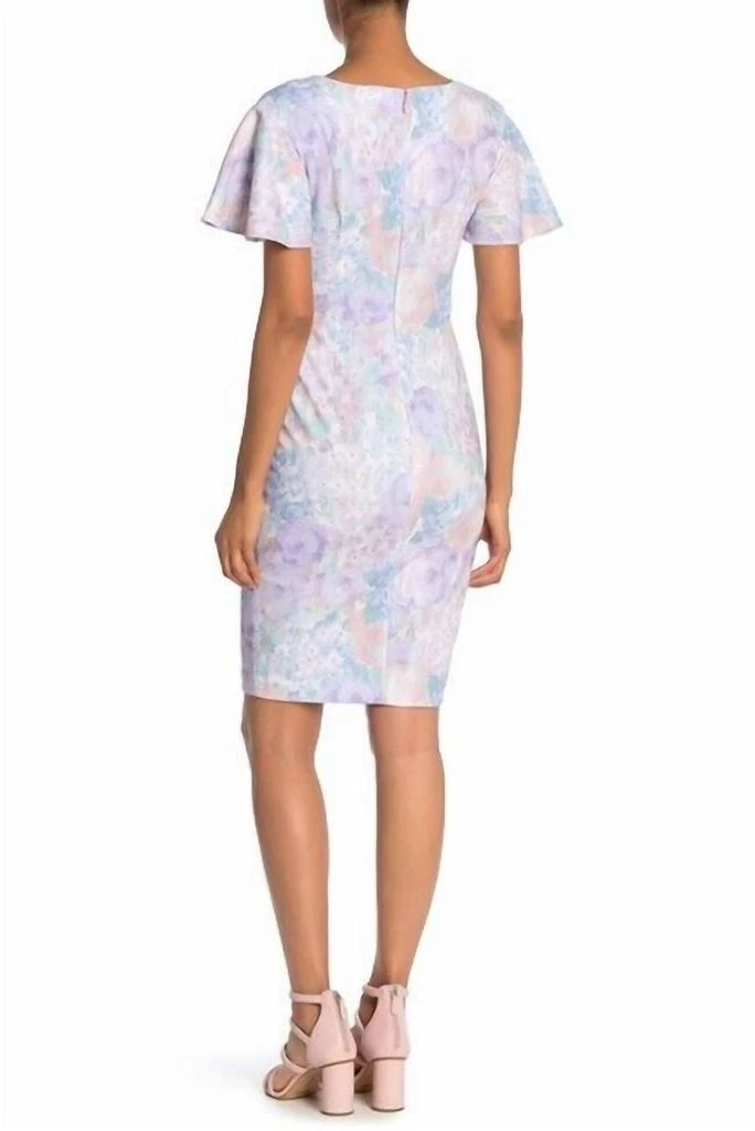 Shop Floral Print Flutter Sleeve Above Knee Scuba Dress In Opal Multi on  Sale at BeyondStyle  Get 12% Off Floral Print Flutter Sleeve Above Knee  Scuba Dress In Opal Multi with