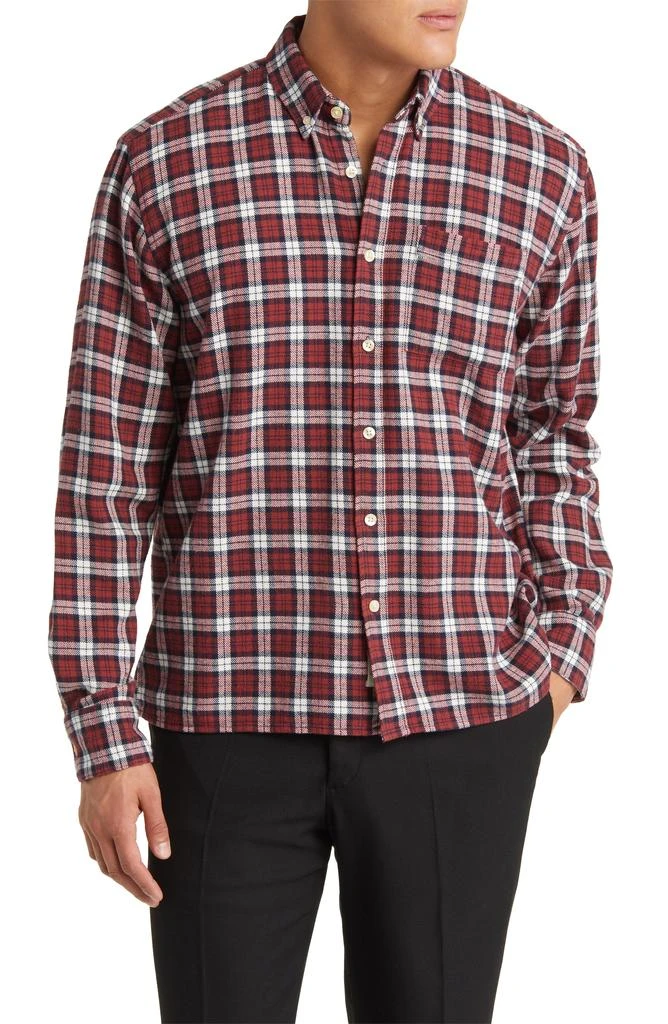 FORET Hornet Plaid Organic Cotton Flannel Button-Down Shirt 1
