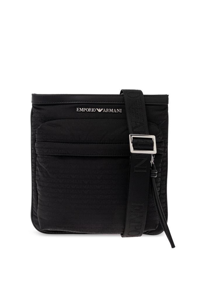 Emporio Armani monogram messenger bag - men - - - Black