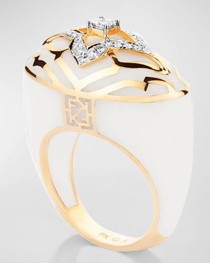 Farah Khan Atelier 18Kt Yellow Gold Atlas White Gstaad Vivacious Ring, Size 6.5 4