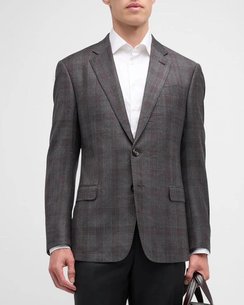 Giorgio Armani Men's Wool-Cashmere Plaid Sport Coat 4