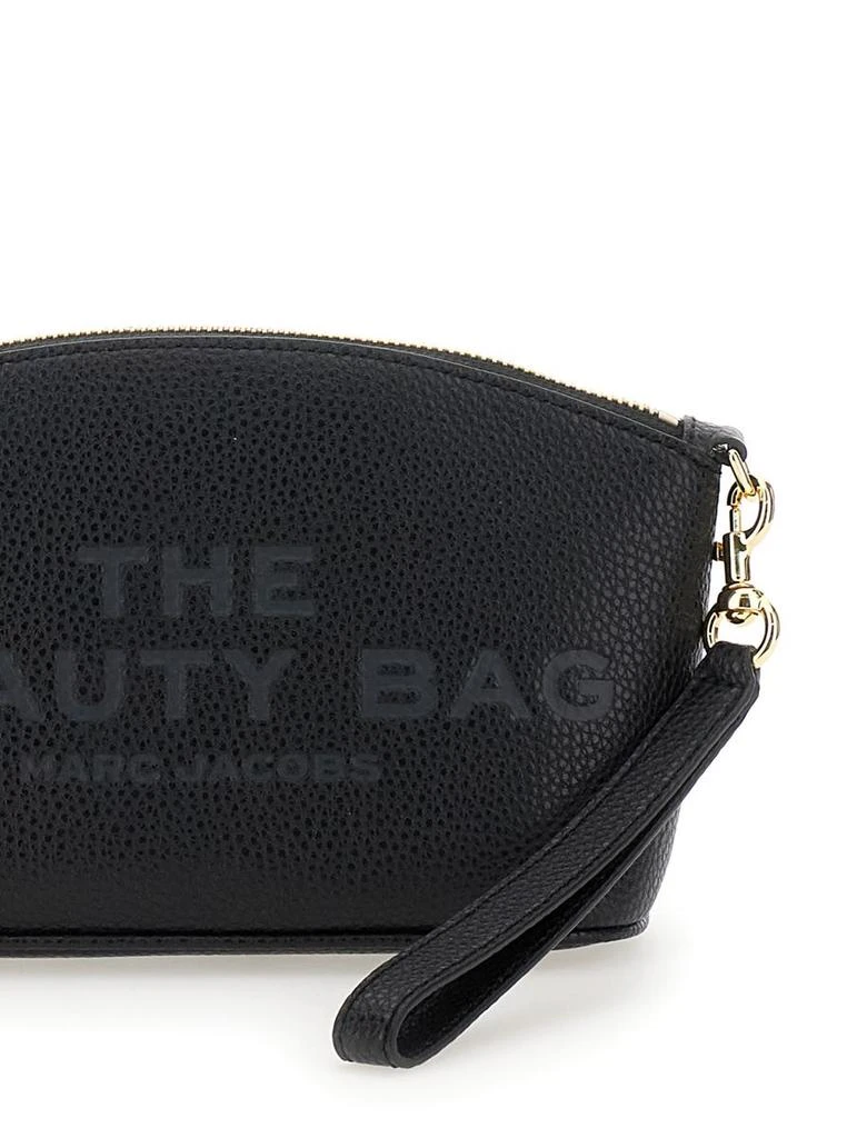 Marc Jacobs 'The Beauty Bag' Black Clutch Bag With Logo Print On The Front In Leather Woman 3