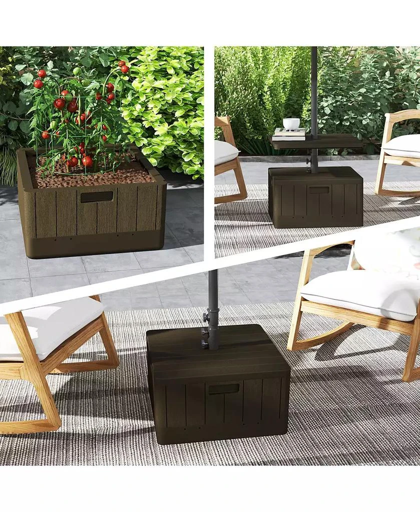Outsunny Patio Umbrella Base with Table, Weighted Umbrella Sd, 9