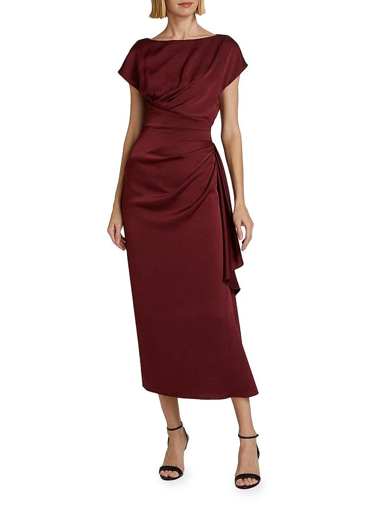 LELA ROSE Florence Draped Satin Dress 2