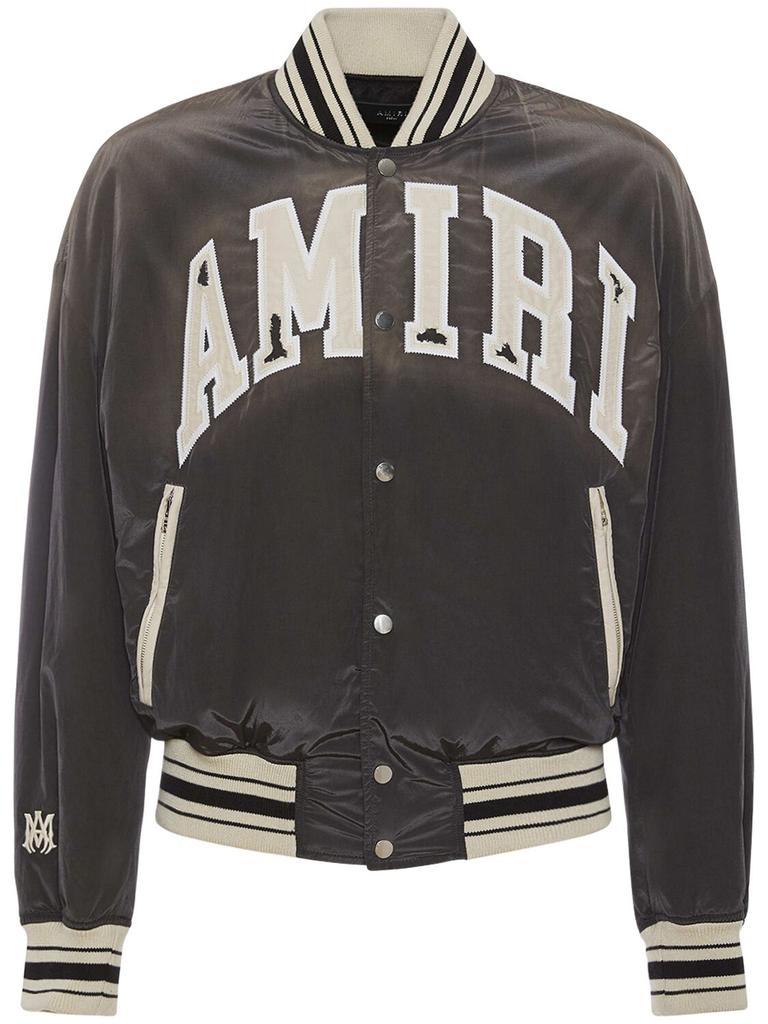 ジャケット・アウター AMIRI SOUVENIR JACKET / BLACK AMIRI Men's Resort Club Souvenir Varsity Jacket in Black Amiri