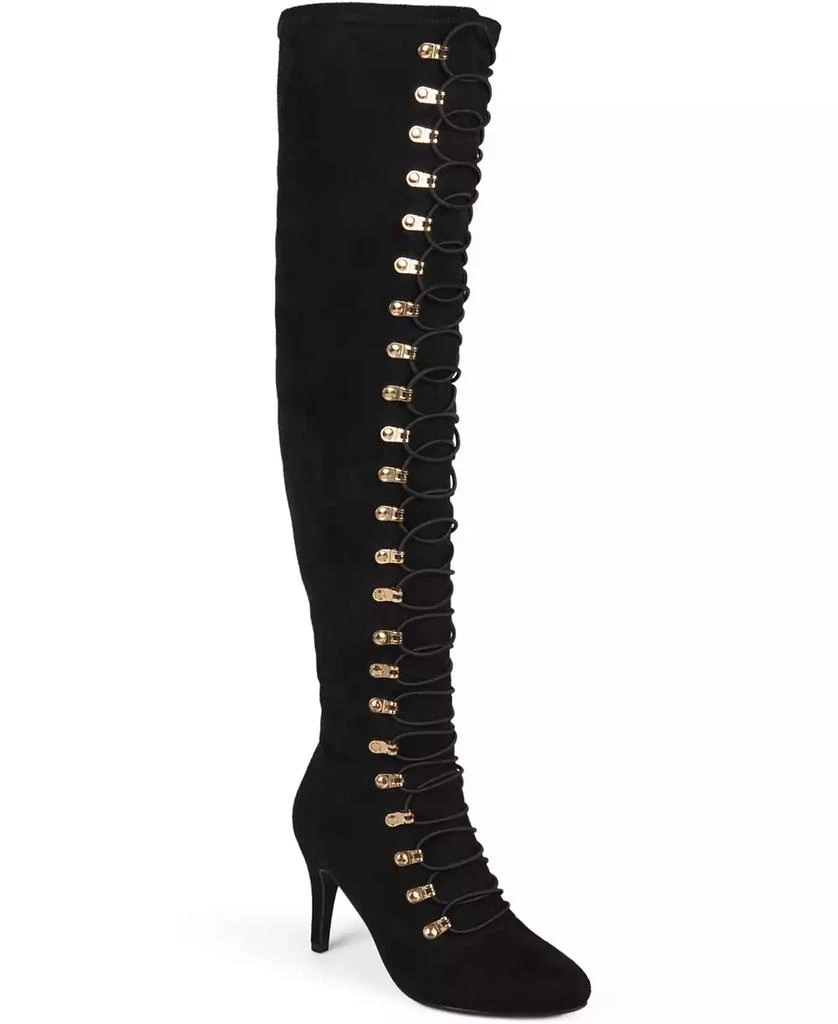 Journee Collection Women's Trill Lace Up Over The Knee Dress Boots 1
