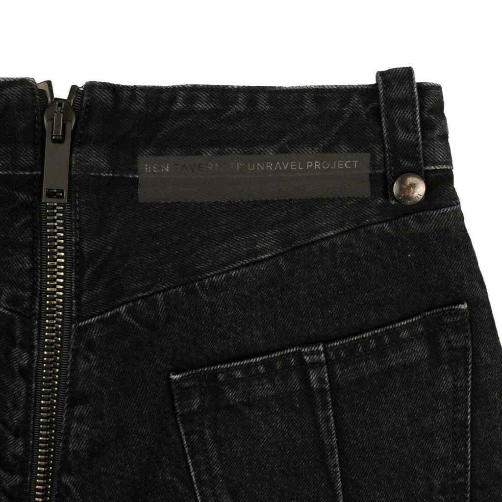 Unravel Project Denim Distressed Hem Short Pants - Black 4