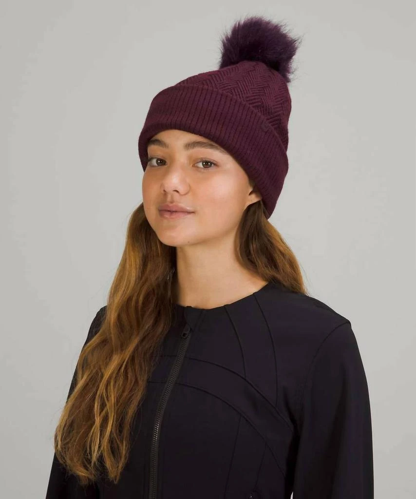 Lululemon Cable Knit Pom Beanie In Cassis 1