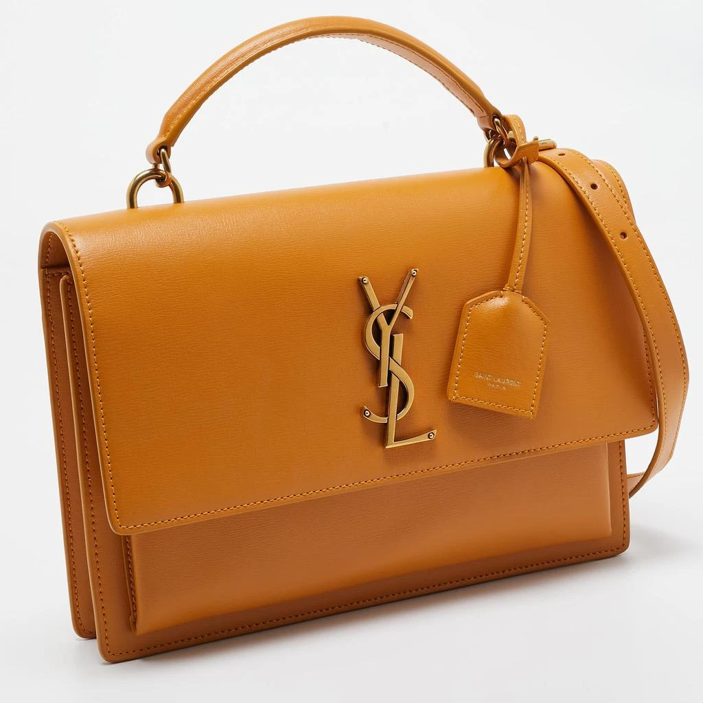 Yves Saint Laurent Saint Laurent Mustard Leather Medium Sunset Top Handle Bag 3