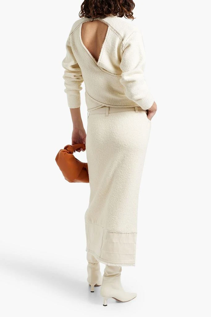SIMKHAI Sabina cutout bouclé-knit cotton-blend sweater 3