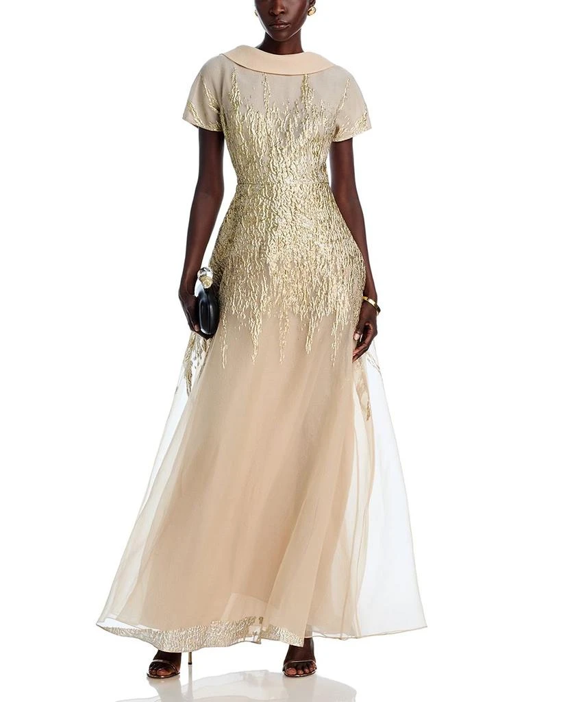 Teri Jon Metallic Organza Gown 3